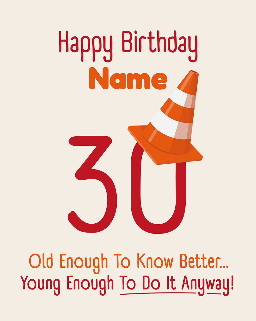 Card design "Traffic cone - group personalised birthday ecard"