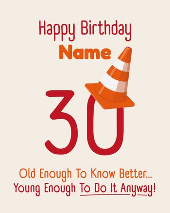 Use Traffic cone - group personalised birthday ecard