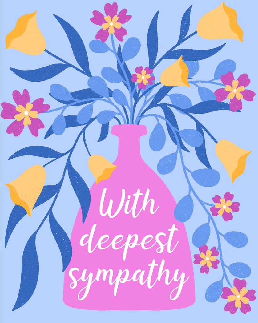 Card design "Lovely Vase - group sympathy ecard"