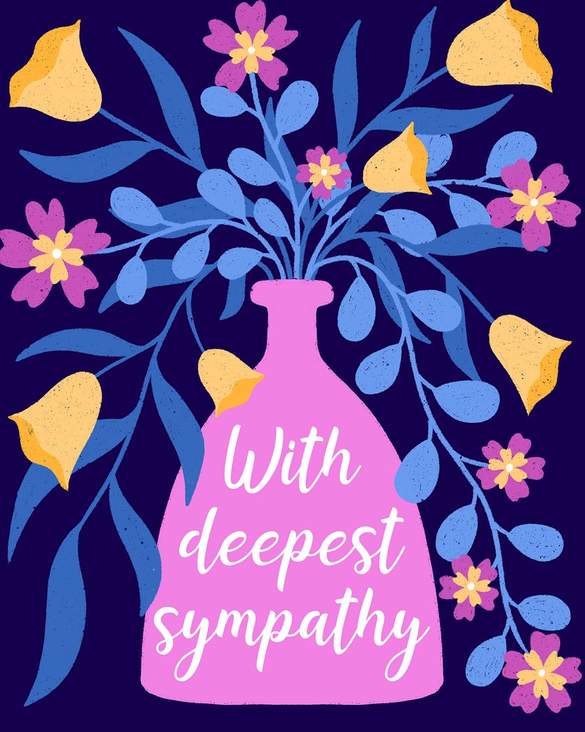 Card design "Lovely Vase - group sympathy ecard"