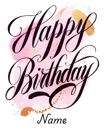 Use Ink and gold - group Birthday ecard