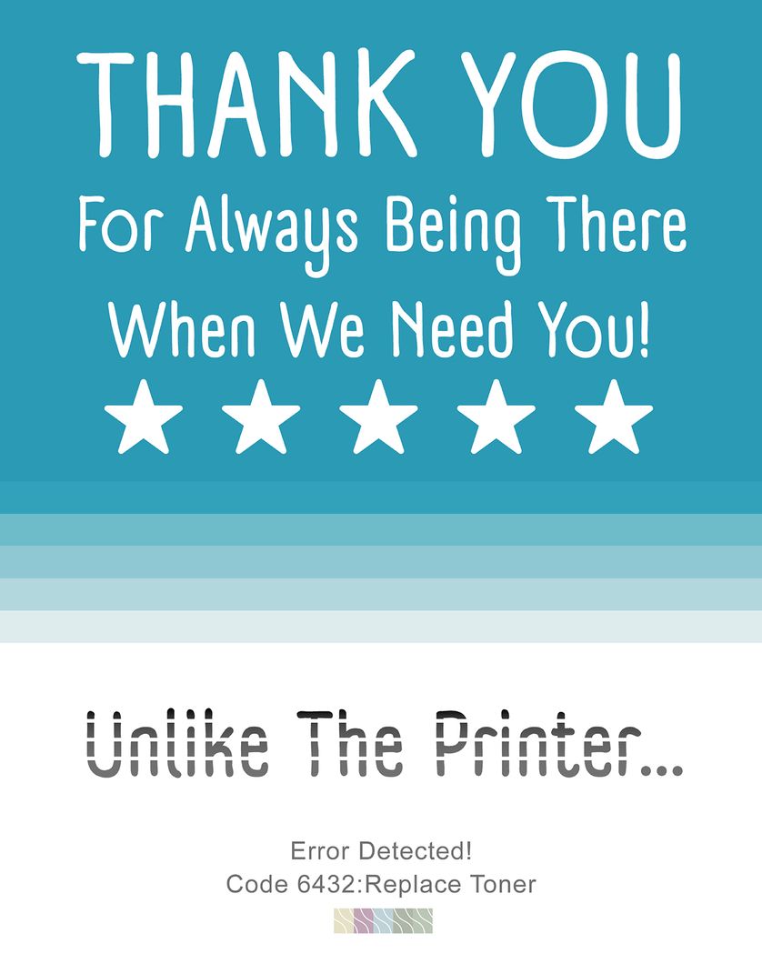 Card design "Printer error - group employee ecard"