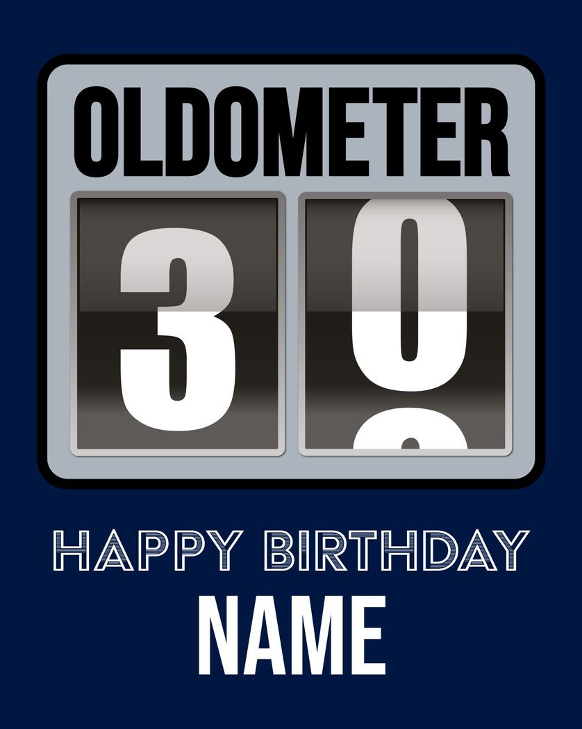 Card design "Oldometer  - group 30th Birthday ecard"