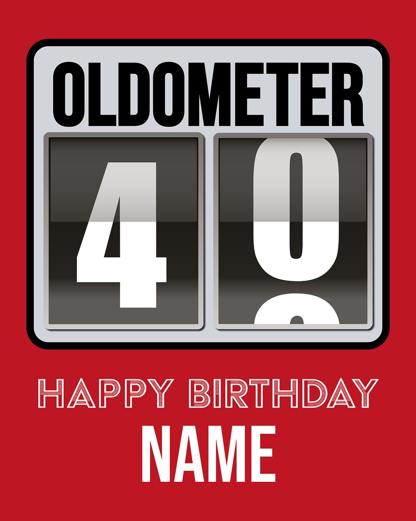 Card design "Oldometer - group 40th Birthday Card"