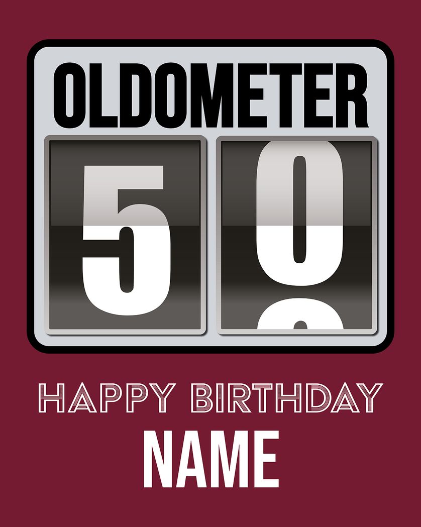 Card design "Oldometer - group 50th Birthday ecard"