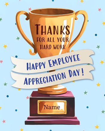 Use Trophy - group employee appreciation day