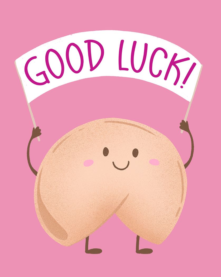 Card design "Fortune cookie - group good luck ecard"