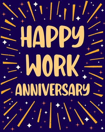 Use Starburst - group work anniversary ecard