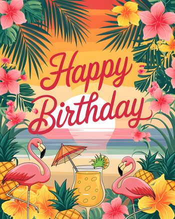 Use Caribbean Birthday  - group ecard