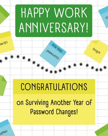 Use Password required - group anniversary ecard