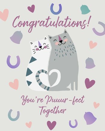 Use Love cats - group wedding ecard