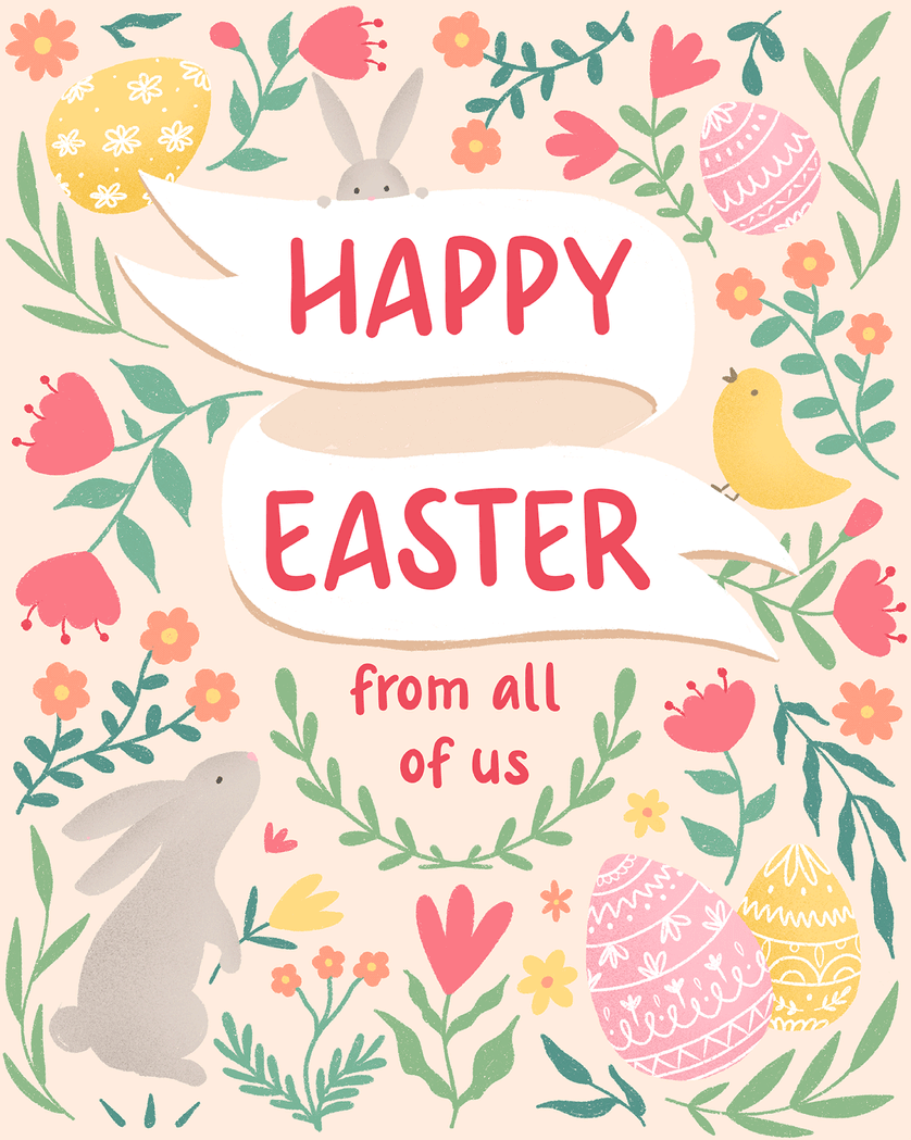 Card design "Easter fun - group ecard"