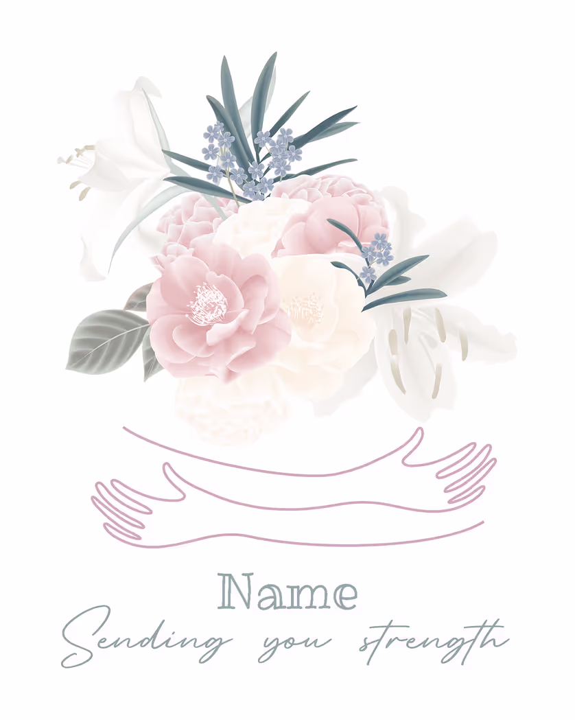Card design "Floral Hug - group sympathy ecard"