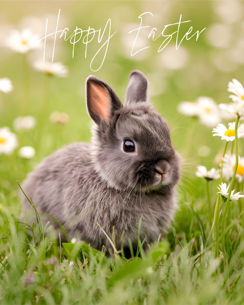 Card design "Baby Bunny - group easter ecard"
