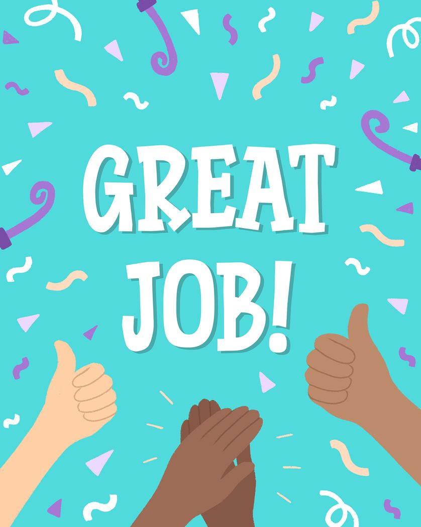Card design "Thumbs Up - group great job ecard"