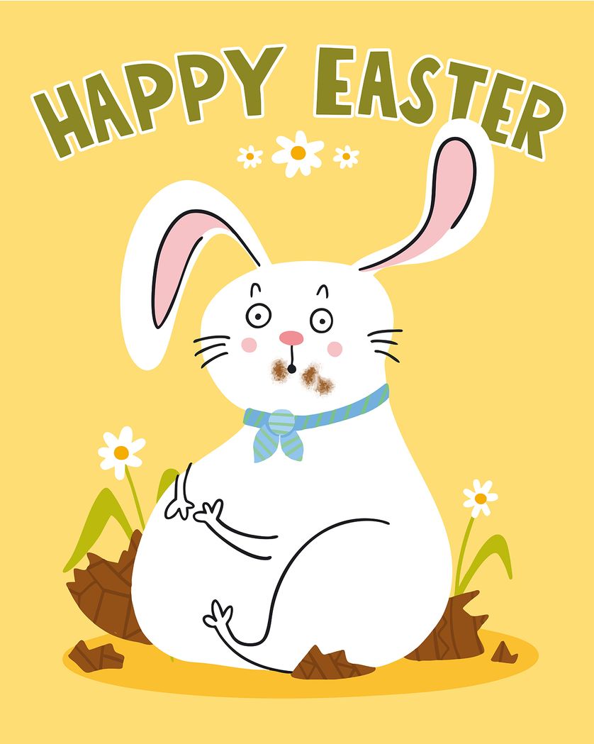 Card design "Chubby Bunny - group Easter card"