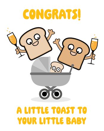 Use Baby Bread - group new baby card