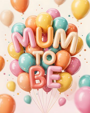 Use Balloon Bouquet - group new baby ecard