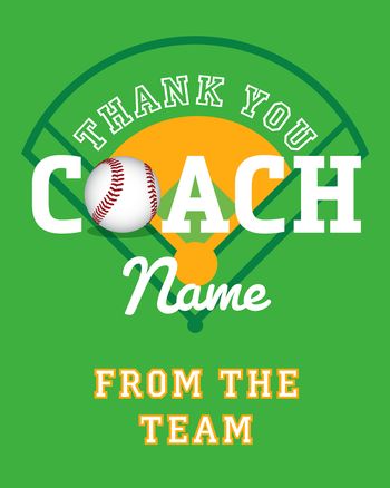 Use Baseball coach - group teacher ecard