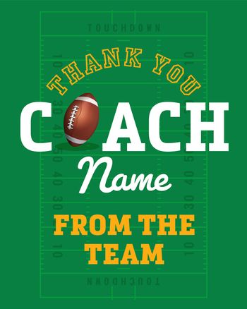 Use American Football Coach - group teacher ecard