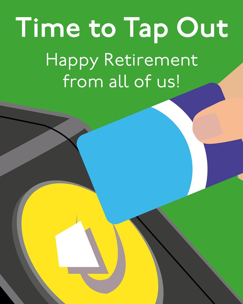 Card design "Tap-out  - group retirement ecard"