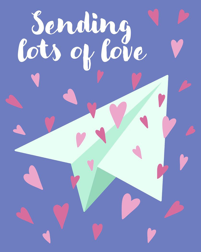 Card design "Flying hearts - group sympathy ecard"