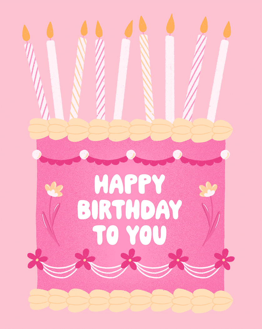 Card design "Fancy Cake - group Birthday ecard"