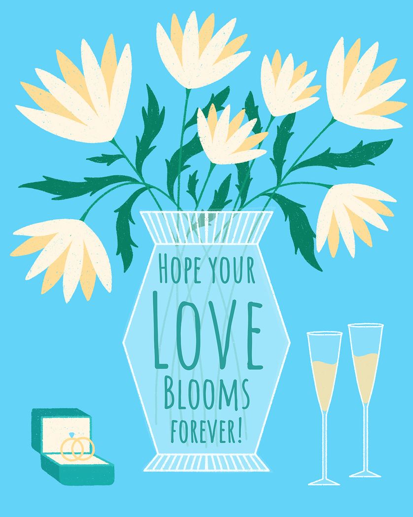 Card design "Wedding Flowers - group wedding ecard"