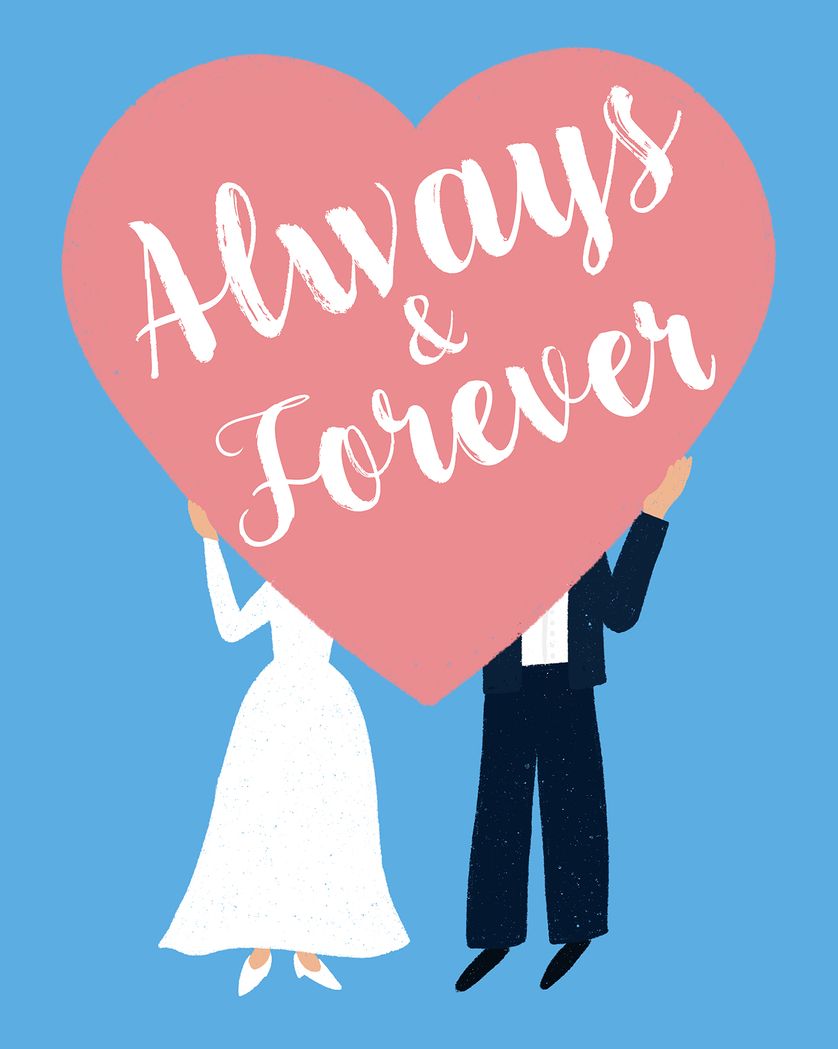 Card design "Big hearted - group wedding ecard"