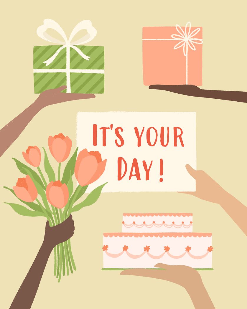Card design "Birthday Gathering - group birthday ecard"