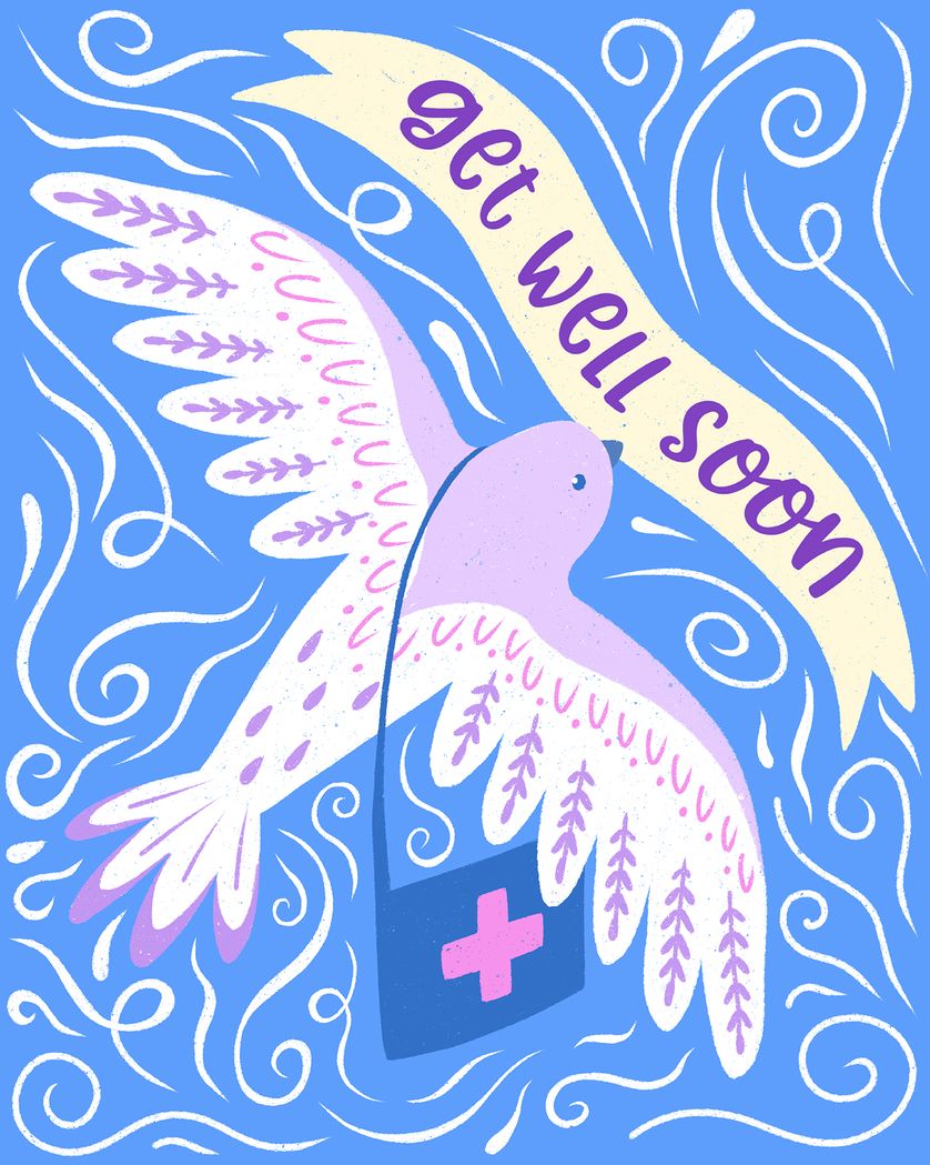 Card design "Air ambulance - group et well ecard"