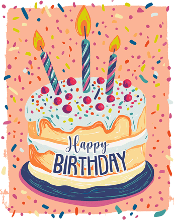 Use Confetti Burst - group Birthday ecard