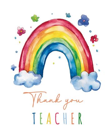 Use watery rainbow - group Teacher ecard
