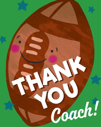 Use Rugby/American Football - group thank you ecard