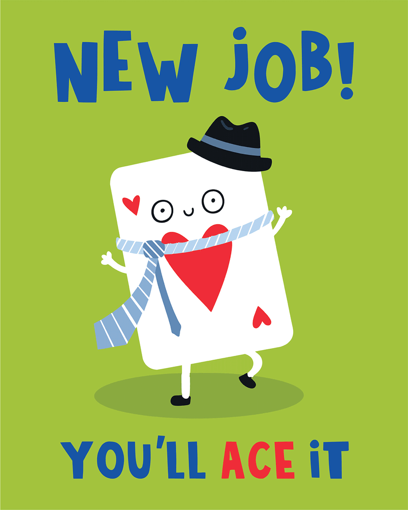 Card design "Crazy Ace - group new Job card"