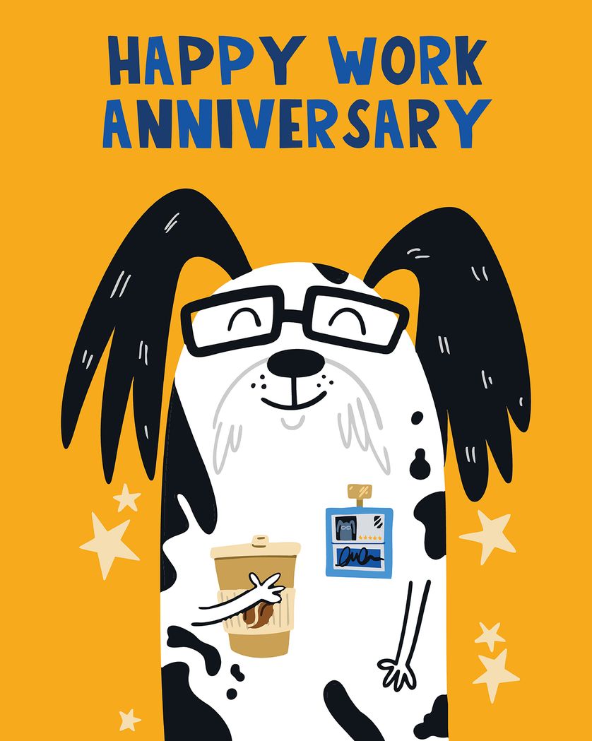 Card design "Dog Years - group anniversary ecard"