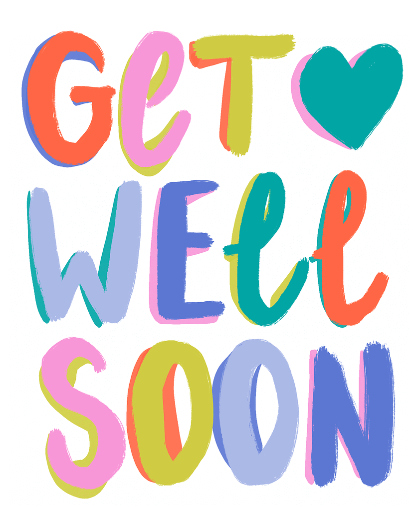 Card design "Painted words -  group get well ecard"