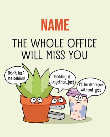 Use The whole office - group leaving ecard