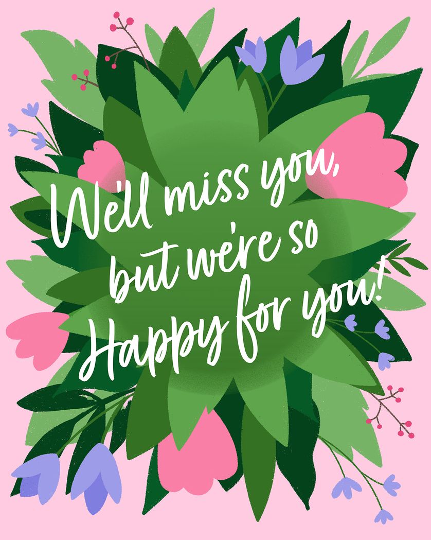 Card design "Floral tribute - group leaving ecard"