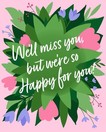 Use Floral tribute - group leaving ecard