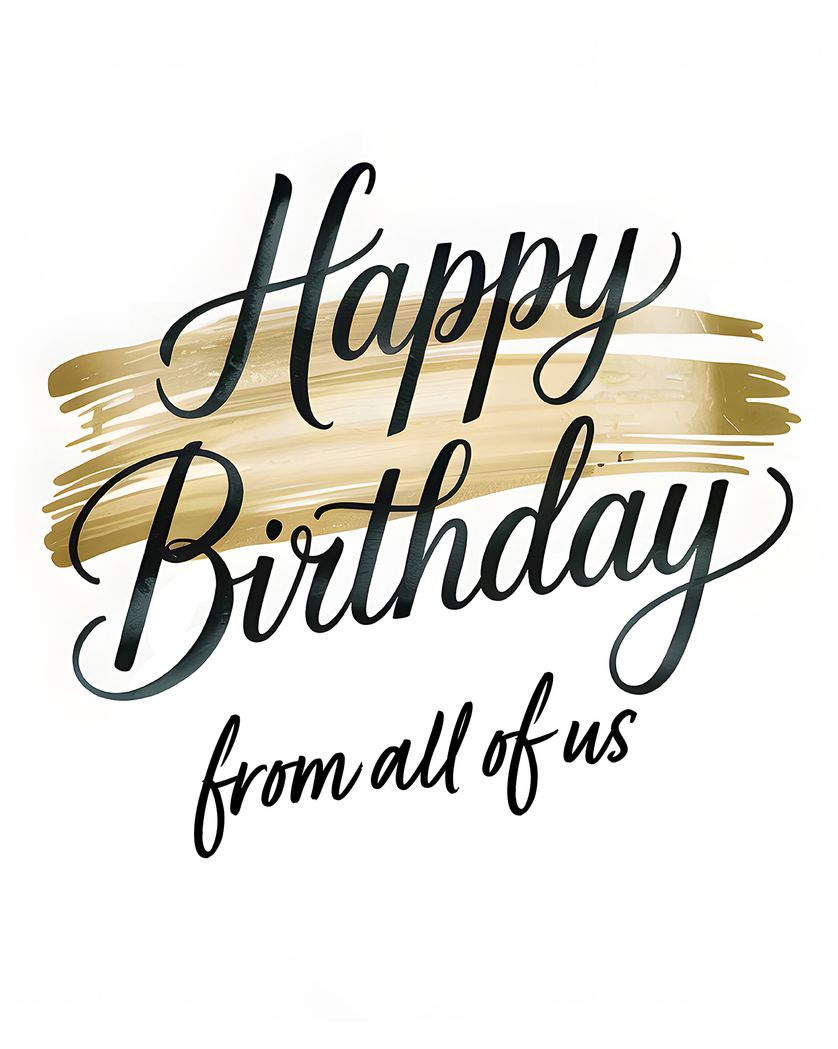 Card design "A touch of gold - group birthday ecard"