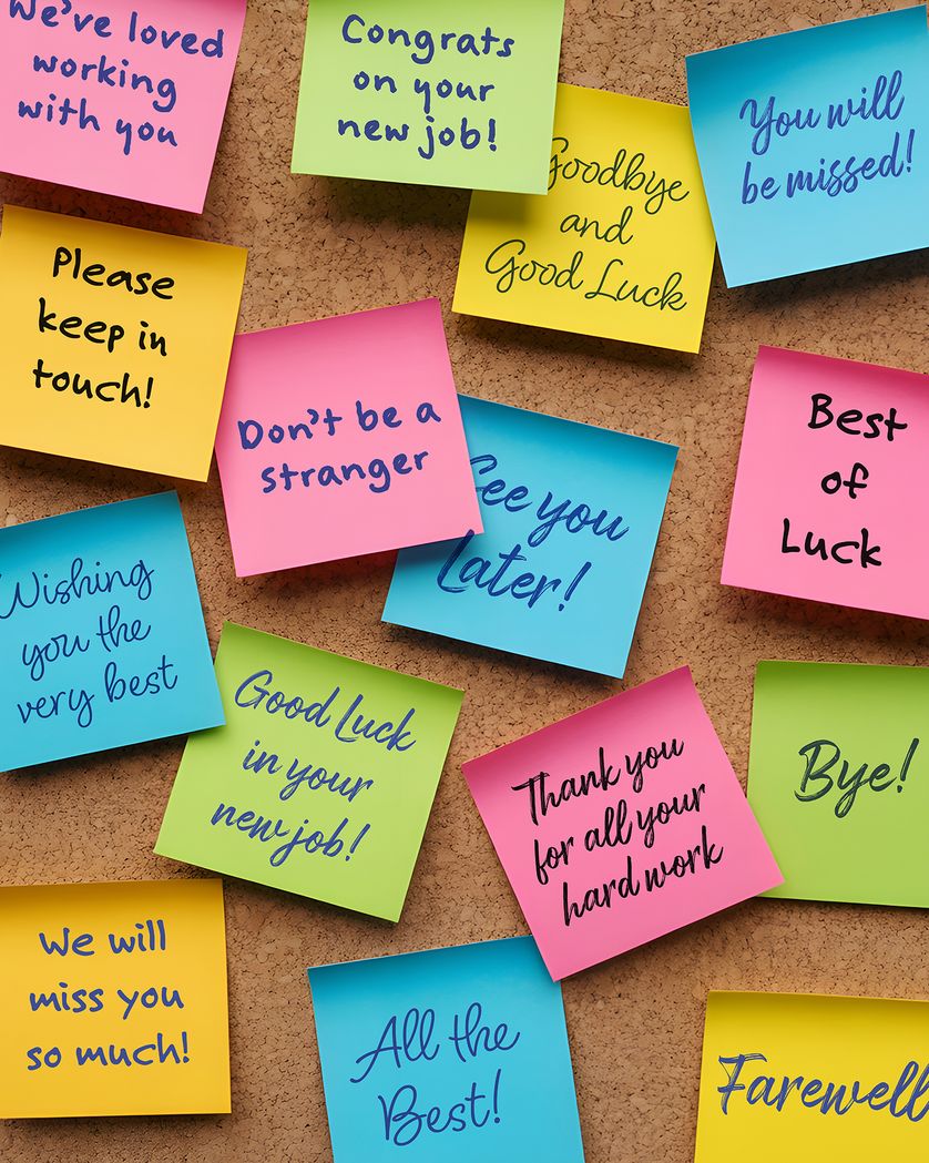 Card design "Noticeboard of love - group leaving ecard"