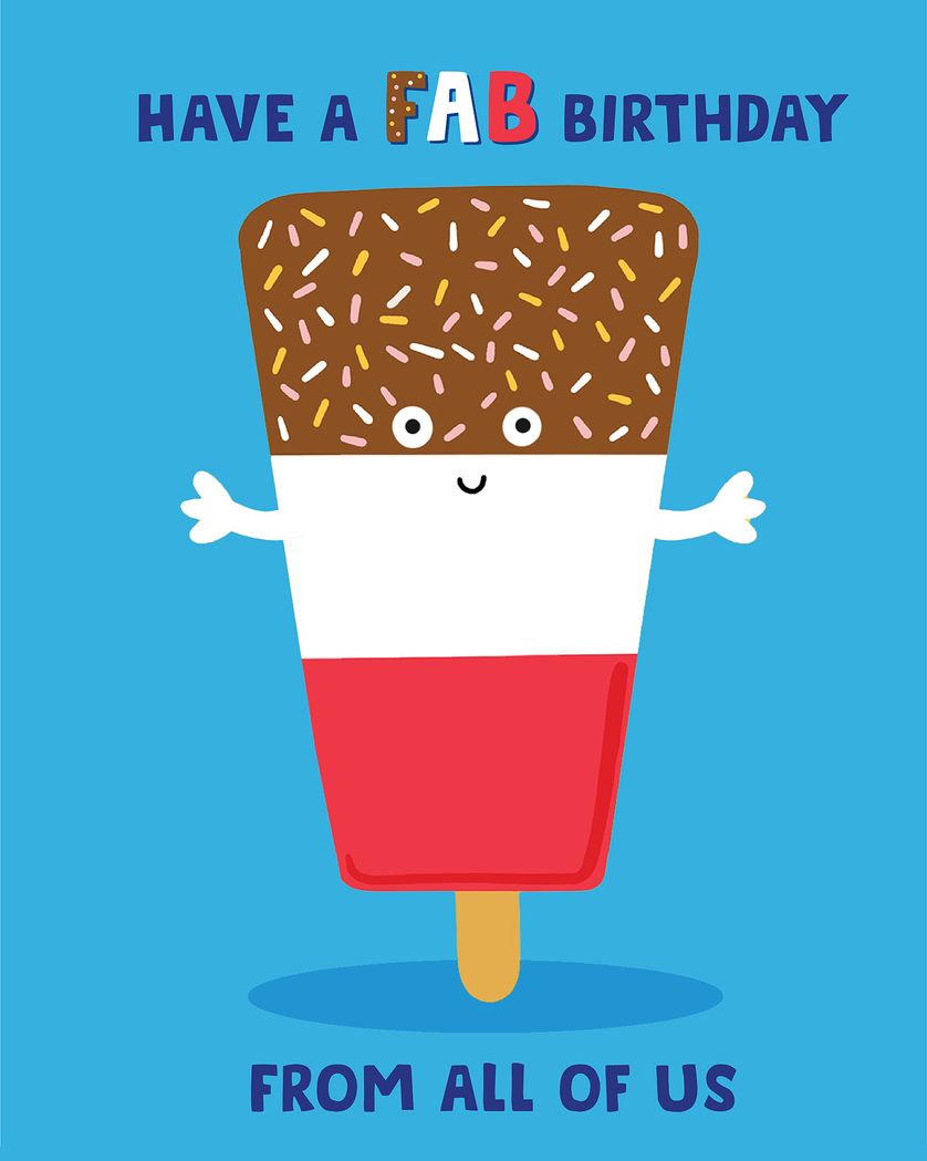 Card design "Fab Birthday - group birthday ecard"