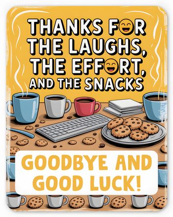 Use Snack attack - group leaving ecard