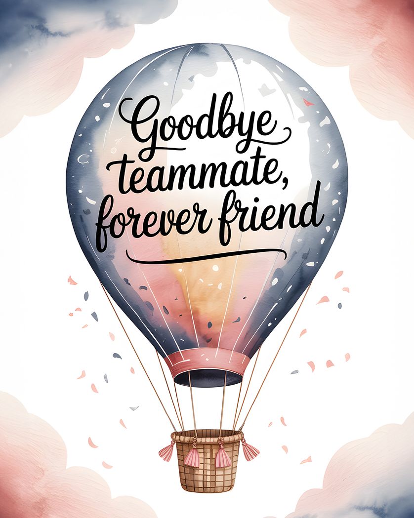 Card design "Dreamy Balloon - group leaving ecard"