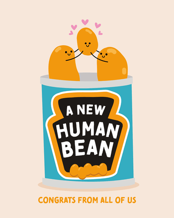 Use baby bean - group animated new baby ecard