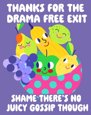 Use Gimme the juice - group leaving ecard