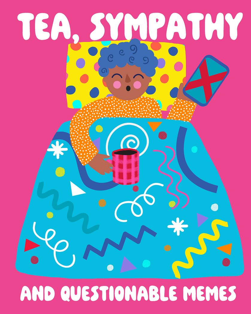 Card design "Sending memes - group get well ecard"
