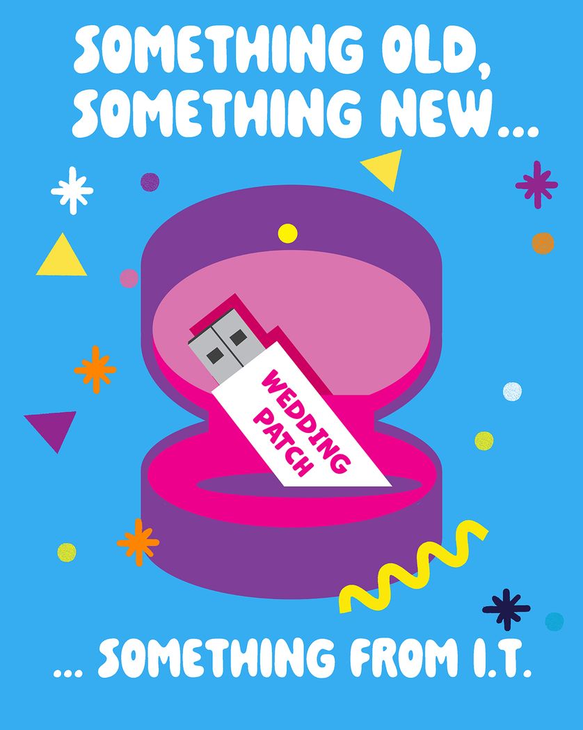 Card design "Something from I.T - group wedding ecard"