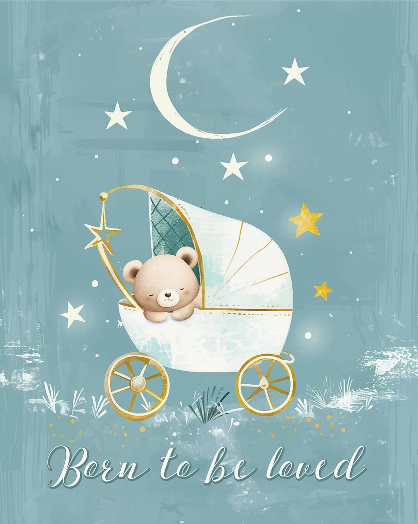 Card design "Baby bear - group new baby ecard"